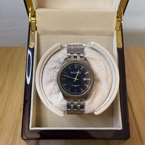 Eclipse Two-Tone Calendar Watch Gold/Silver/Black, 37.5mm